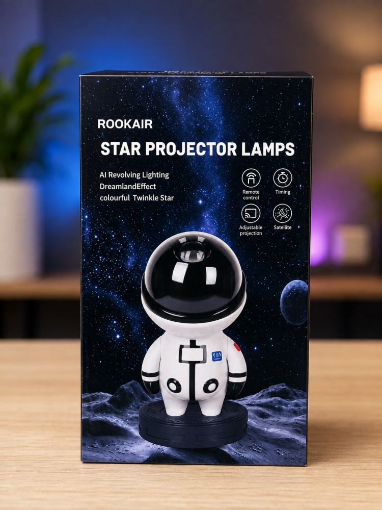 Proyector Astronauta Negro Blanco