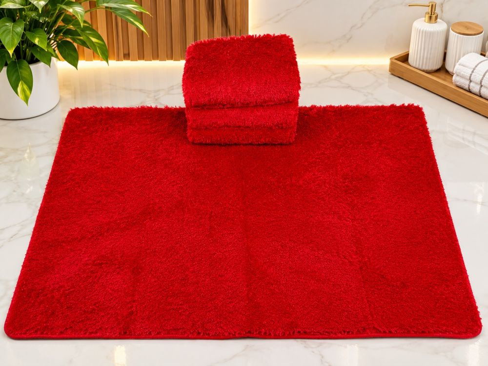 Alfombra de Peluche Roja 
