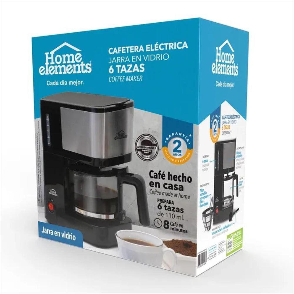 Cafetera eléctrica de 6 tazas Home elements