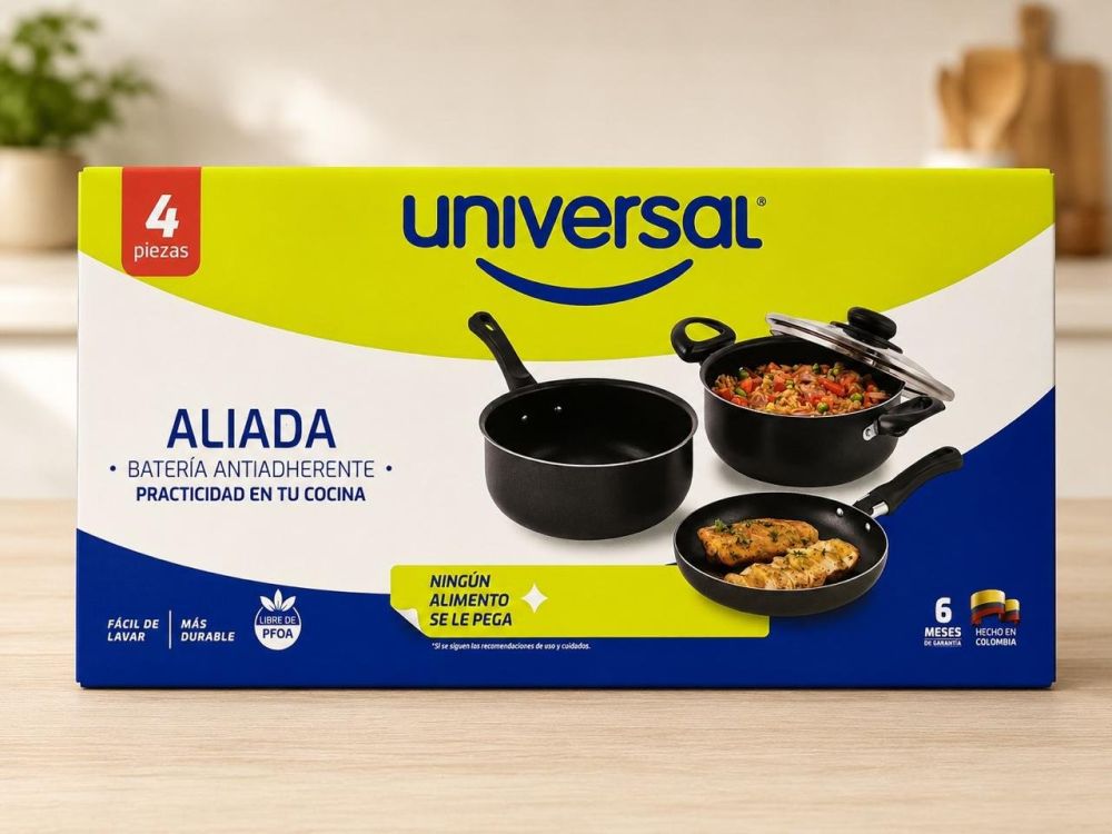 Juego de ollas 4 piezas antiadherente Universal